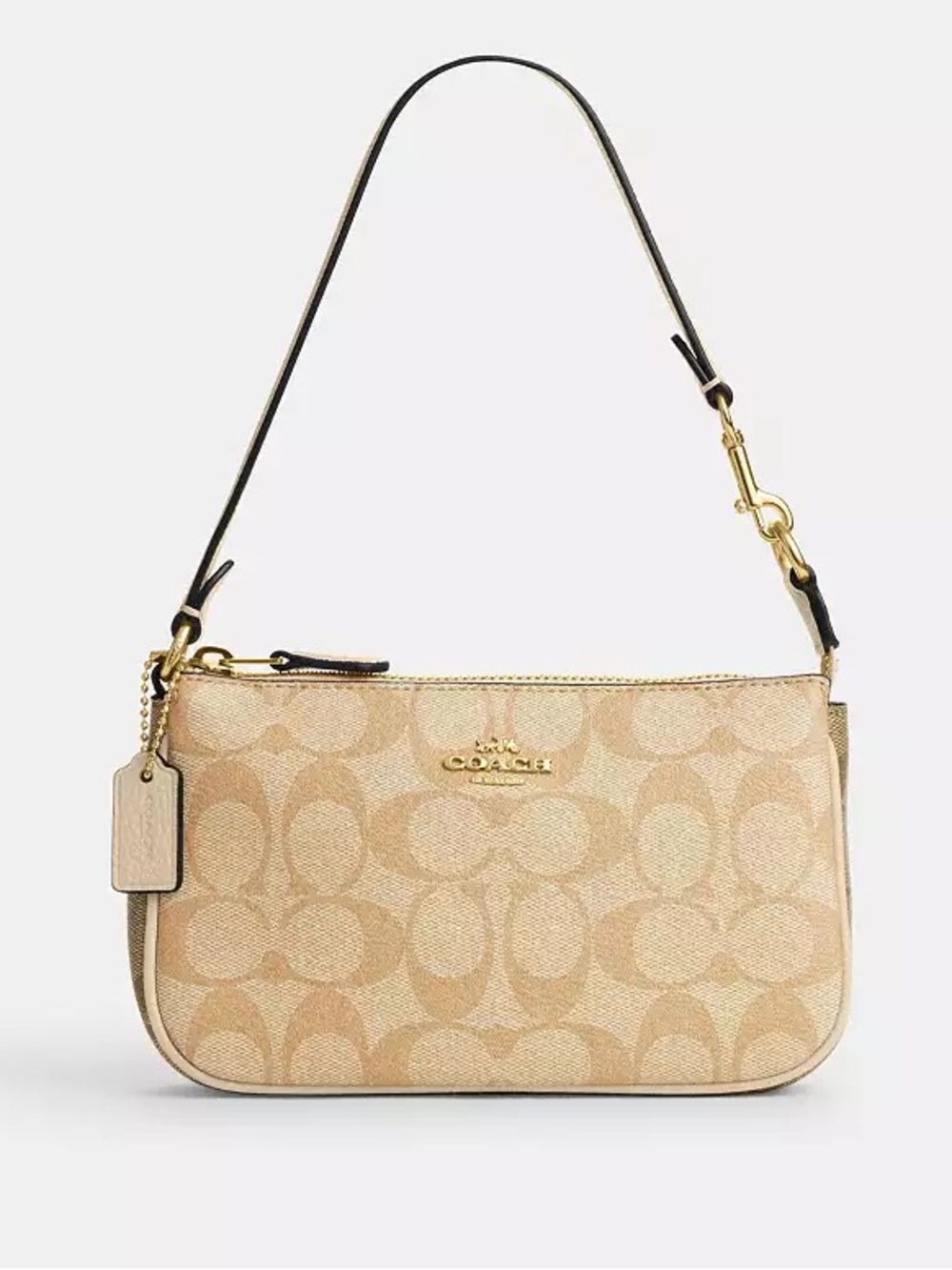 NWT Coach Nolita 19 In Blocked Signature Canvas, Gold/Light Khaki/Ivory Multi
